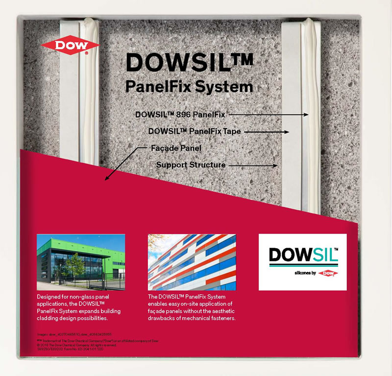 Imagen del ejemplo aplicación del DOWSIL PanelFix