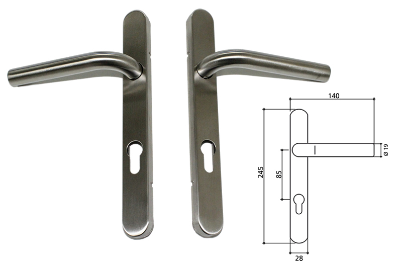 2 tiradores de puerta de acero inoxidable para puerta de 35 mm 